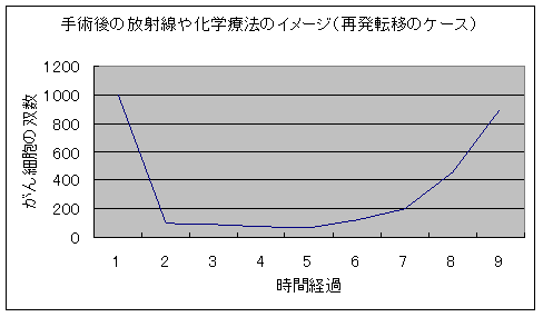 手術後の放射線や化学療法のイメージ（再発転移のケース）